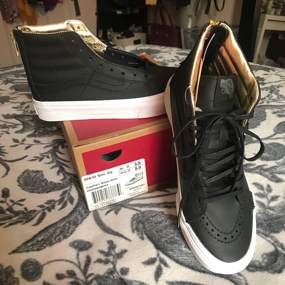 vans gold zipper